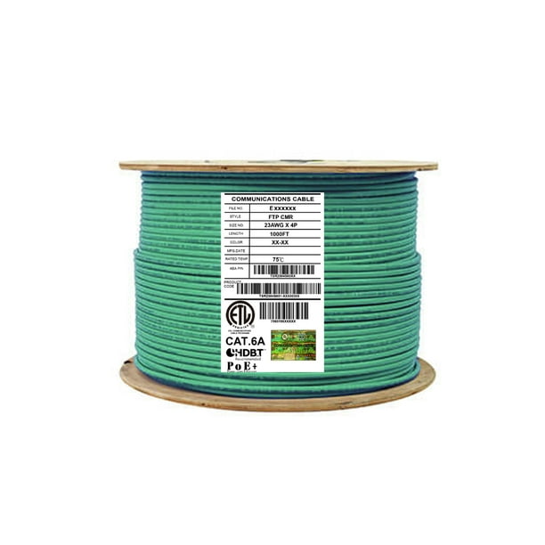 1000 ft - 1000 ft Category 6a Black Box GigaTrue CAT6A 650-MHz Bulk Cable PVC Riser Red Solid 1000 ft - 1000 ft Category 6a Black Box GigaTrue CAT6A 650-MHz Bulk Cable PVC Riser Red Solid